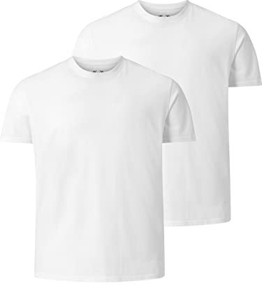 Charles Colby Herren Doppelpack T-Shirt Earl Boon weiß, 2XL (XXL) - 60/62