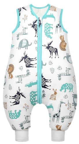 Mosebars Schlafsack mit Füßen Ganzjährig Baby Schlafsack Winter 2.5 Tog Reine Baumwolle Schlafsack Verschiedene Größen Herbst Winter Schlafdecke Baby mit Füßen