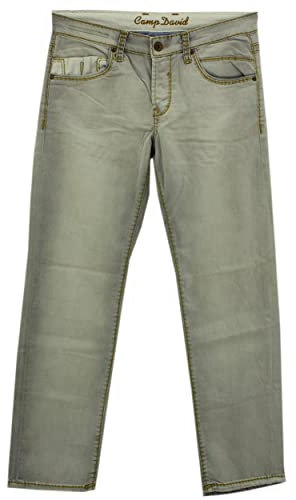 Camp David, RO:BI:S622, Herren Jeans Hose Stretchdenim Lightgrey Used W 33 L 32