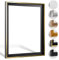 HaakDesign Schattenfugenrahmen Levi in Schwarz Gold gebürstet 40 X 60 cm für Keilrahmenbilder und Leinwände Glanz Edition