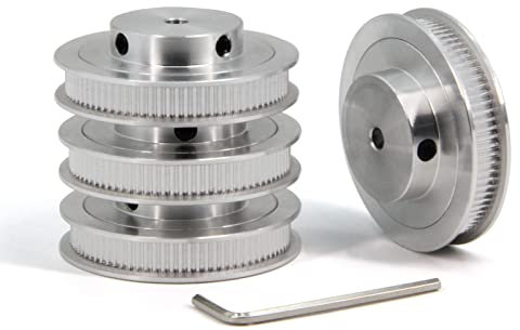 Yeebyee 4 Stück 2GT Riemenscheibe 80 Zähne 5mm Bohrung 80T Zahnriemenscheibe Synchronrad Aluminium für Breite 6mm Riemen 3D-Drucker Teile