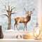 Wandtattoo Loft Fensterbilder Weihnachten Hirsch mit Baum und Schnee – Wiederverwendbar – A3 Bogen – Weihnachstdeko Fenster Kinderzimmer, Weihnachtsbilder Fenster, Fensterbild Winter