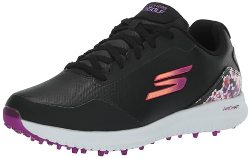 Skechers Golf Women's Go Max Arch Fit Spikeless Golf Shoe Sneaker, Black Floral Waterproof, 5.5