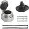 Qiping Kit Enchufe Remolque de Metal 13 Pines - Enchufe de Enganche Remolque Hembra 13 Polos con Juntas Impermeables, Bridas para Cables, Tornillos de fijación - Aluminio Fundido