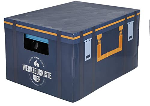 KAMACA Geschenkverpackung für Bierkasten Hülle Aufsatz für Bierkästen lustiges Geschenk Geburtstag (Bier - Geschenkverpackung Werkzeugkiste)