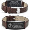 Notfallarmband Medizinisches Armband Herren Personalisierte : Notfall Schmuck Gravur Ice Name Allergien Diabetes Epilepsie Armbänder Braun Lederband Medizinische Alarm Armband für Männer Jungen