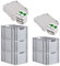 PROREGAL SuperSparSet 5x Eurobox NextGen Economy mit Scharnierdeckel & grünen Verschlüssen | Griffe offen | HxBxT 32x40x60cm | 65 Liter | Eurobehälter Transportbox Transportbehälter Stapelbehälter