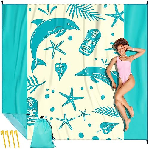 Picknickdecke sandfrei 280x300cm, Stranddecke wasserdicht 100% Nylon Material, Faltbar Strandmatte Picknickdecken für 8-10 Personen, leicht kompakt Perfekt für Reisen, Strandurlaub