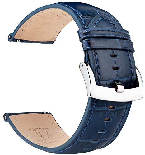 OTTOODY Leder Uhrenarmbänder 18mm 20mm 21mm 22mm Armband Alligator Grain, Schnellverschluß Leder Uhren-Armband für Herren Damen, Hochwertige Ersatz Leder Uhrenarmband für Uhr und Smartwatch