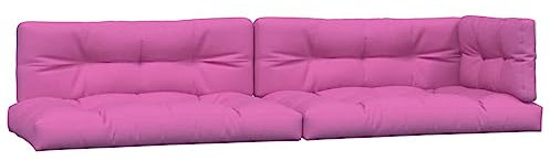 vidaXL Lot de 5 Coussins de Palette, Galettes de Chaise avec Dossier, Décoration Jardin Terrasse Patio Extérieur Patio, Rose Tissu