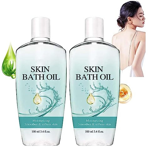 Schimmerndes Körperöl, weiches Original-BadeölHaut-Badöl für Frauen mit Jojobaöl, Vitamin E und Rosmarin-Extrakt, feuchtigkeitsspendend, glättet und macht trockene oder raue Haut weich (2 Stück)