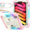 SEYMAC stock Case for iPad Mini 7 (A17 Pro)/ Mini 7th/6th Generation Case 8.3 inch(2024/2021), Full-body Shockproof Cover with 360° Rotating Stand/Hand Strap, Screen Protector & Pencil Holder, Pink