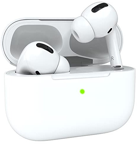 EAZY CASE - Schutzhülle für AirPods Pro Hülle Weiß Silikon Case Stoßfest mit Deckel Schutz Antikratz Etui Cover rutschfeste Silikonhülle für Airpod Pro 1. Generation Silikoncase in Weiß