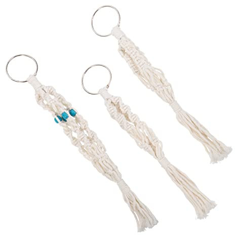 Yardwe 6pcs Macrame Plant Hanger Cotton Rope Woven Hanging Basket for Flower Pots Indoor Plant Decor