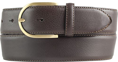 BELTINGER Hochwertiger Jeansgürtel aus Vollrindleder mit goldener Gürtelschließe 4,0 cm | Bombierter Ledergürtel Damen 40mm | Jeans-Gürtel made in Italy