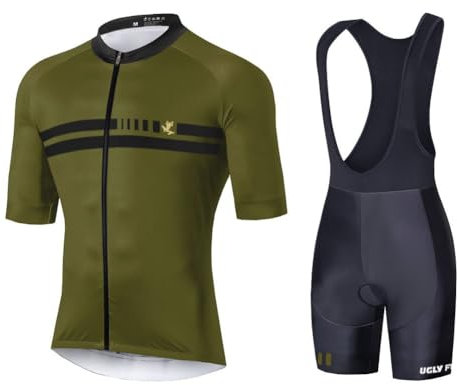 UGLY FROG DXSNL01 2024 Tuta da Ciclismo da Uomo A Maniche Corte Pantaloncini Estivi con Cuscino per Maglia da Ciclismo MTB + Salopette Sets