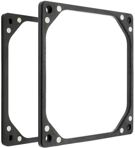 DolDer magnetischer Aluminium Lüfter Abstandhalter Adapterrahmen Geräuschreduzierende Lüfter Entkopplung Unterlage für Wasserkühlungs-Radiatoren/Gehäuse und 120mm Lüfter (12cm)