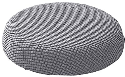 Baluue Elastischer Hockerbezug Und Sitzkissen-Hussen Schutzbezug Für Bürodrehstuhl Und Drehstuhl - Waschbarer Und Stretch Stuhl-Sitzbezug Für Home Office - Bar Und Restaurant - Grau -