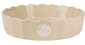 Sallys Stoneware Ofenform rund 24,5 cm - Auflaufform aus natürlichen Materialien, kratz- und schnittfest (Desert Beige)