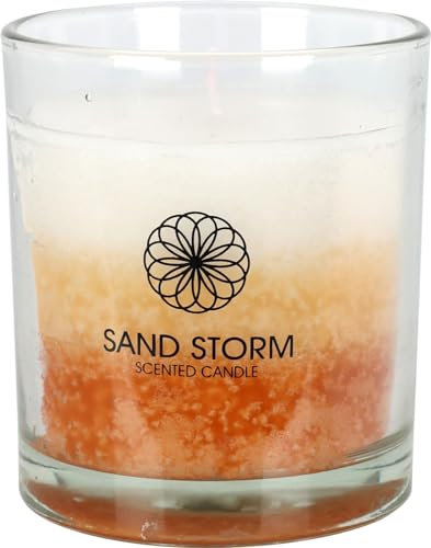 ZauberDeko Duftkerze Kerzen im Glas 'Sahara Sun' oder 'Sand Storm' Sommerduft Tischdeko 10cm Hoch, Modell:Sand Storm