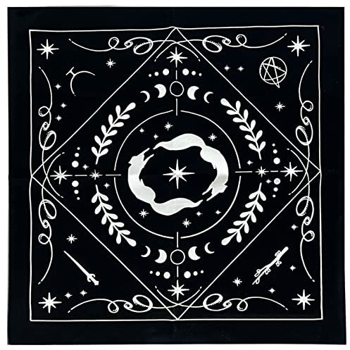 Quadratische Tischdecke mit Pendel, Wahrsagung, Altar, Brettspiel, Kartenblock, Runen, Tischdecke, metaphysische Brettspielmatte, Brettspiel, Tischkleidung, Wahrsagungstischdecke, Wahrsagungsmatte,