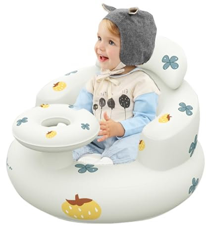Baby Aufblasbarer Sitz Für Babys 3-36 Monate, Säugling Rückenstütze Sofa Mit Tablett, Aufblasbarer Baby-Stuhl Mit Eingebauter Luftpumpe, Baby Dusche Stuhl Baby-Bodensitze Zum Aufsitzen