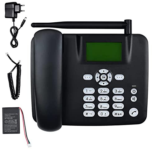 Quadband GSM Classic Desk TelePhone, Wireless SIM Card GSM Classic Desk Phone, Fixed Telephone For Home Office Hotel, GSM (band: 850/900/1800/1900Mhz), Suitable For 2G Network, Black