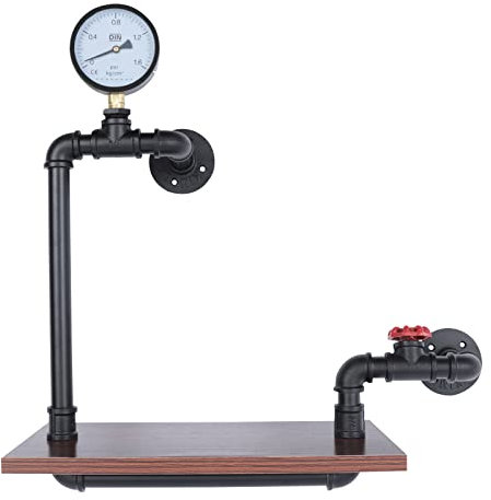 Alnemy Industrielles Wandregal, Rohr, Regalhalter, Regalträge,Schwebendes Regal aus Eisenholz für Zuhause, Badezimmer, Küche,Werkzeug-Organizer,Wandgarderobe