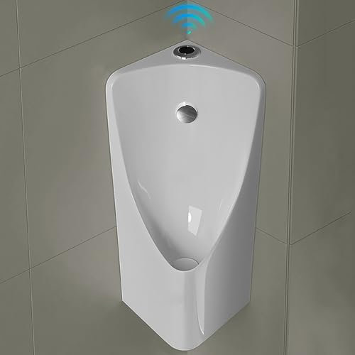 ZDMZR Eckurinale für Männer, Auslaufsicher, Top Sensor Design, Keramik Urinale, Urinale für Männer, Auslaufsicher für Die Nacht, Urinale für Männerbadezimmer