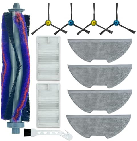 Ytaland - Accesorios de repuesto para Eureka NERE10s E10S, Obode A8 A8 Plus, para robot aspirador Midea M9 (1 cepillo principal, 4 cepillos laterales, 2 filtros HEPA, 4 almohadillas de limpieza)