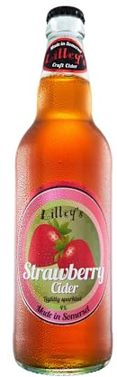 Lilley’s Cider - Strawberry Cider 4% ABV - Lightly Sparkling Sweet Craft Cider with Juicy Strawberry & Apple Flavour, Vegan & Gluten-Free, Somerset-Made - 6x500ml Bottles