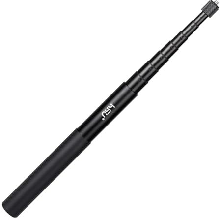 HSU 120cm Invisible Selfie Stick for Insta 360, 2-in-1 Invisible Selfie Stick + Tripod for Insta 360 X5/X4/X3/ONE X2 Hero 13 Hero 12 Black