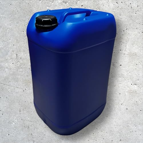 Bidon Plastique Bleu 25 L litres avec Bouchon Hermétique DIN 61 – PEHD Résistant pour Liquides Alimentaires et Chimiques – Poignée Ergonomique Empilable – Réutilisable et Durable - Jerry can Jerrican