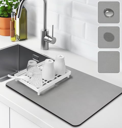 saugfähige Abtropfmatte, Schnelltrocknend Abtropfmatte Abtropfmatte Geschirr Abtropfmatte Geschirr Kaffeemaschine Matte Kaffeematte Abtropfmatte, für Kaffeemaschinen, Küchen mat dish drying mat
