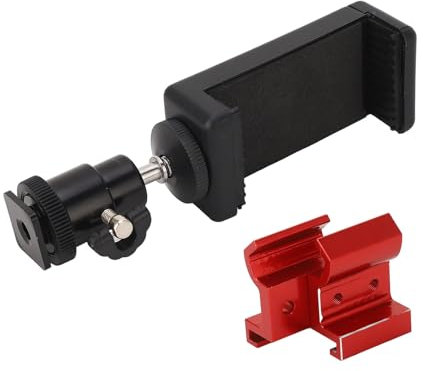 Universal-Telefonhalterung, RC-Autotelefonhalter, Clip-Halterung, verstellbare Sender-Telefonhalterung für Traxxas TX TQi für Telefone über 5,5 Zoll (Rot)