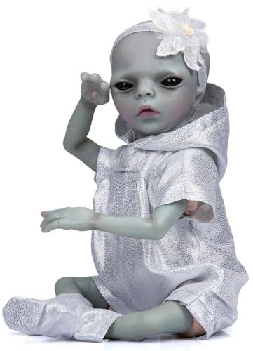 Realistische Alien-Puppe – 14 Zoll Vinyl-Silikon-Reborn-Baby | Ultrarealistische Gelenkpuppe, Babyspielzeug für Sammler und Liebhaber realistischer Puppen