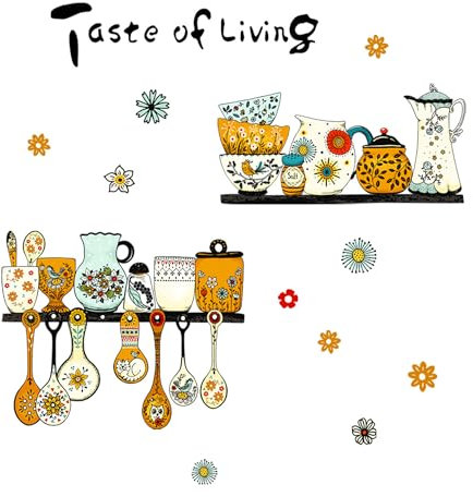 SEABABOO Pegatinas De Pared Comedor Pegatinas De Pare Cocina Para Cocinar Calcomanía De Pared Cocina Con Texto Mariposa Vajilla Sticker para Cocina Comedor Restaurante