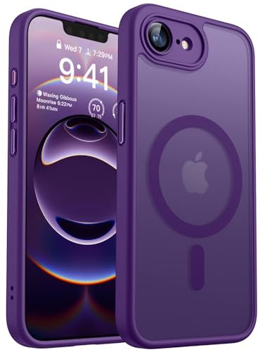 CANSHN für iPhone 16e Hülle mit Kameraschutz für Magsafe (TOP Militärschutz & Magnetkraft) Extrem Haltbarkeit Hülle iPhone 16e Case Stoßfest, Dunkelviolett