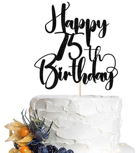 Dcokska Happy Birthday 75th Cake Topper，Men/Women 75th Birthday,75th Anniversary Party Cake Topper Decorations/Dinner Party Decorations (75)