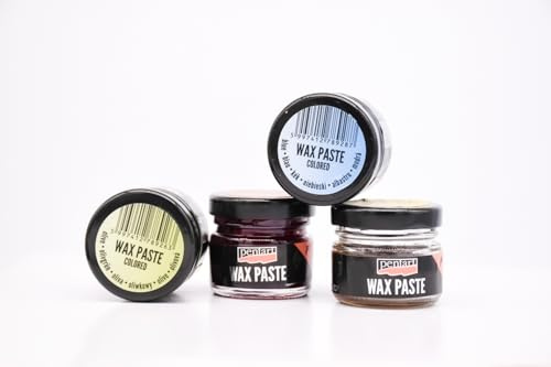 Pentart Wachspaste im Set Colored 4x20ml - Gelb/Rot/Grün/Blau mit Orangenöl und Metalleffekt