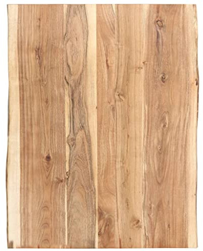 Myheimly Tischplatte Baumkante Massivholzplatte Massivholz Akazie 80x(50-60) x3,8 cm