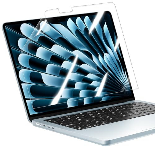 15 Screen Protector for MacBook Air 15.3 Inches 2025 M4 Chip A3241 Anti-Fingerprint & Scratch-Resistant 5H Hardness Laptop Protector for MacBook Air Accessories 2 Pack (Clear)