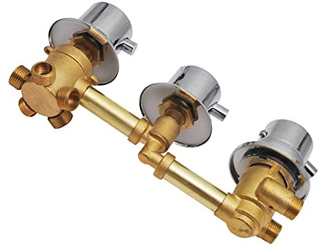 Miscelatore per doccia in ottone a 5 vie, rubinetto termostatico con deviatore G1/2, doppie maniglie ispessite, cartuccia in ottone resistente per il controllo nella cabina doccia