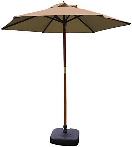 HUIBBGO Parasol de Jardin Rond de 7 Pieds avec Support en Bois Massif, idéal pour la Cour, la Plage, Le Camping et la Piscine
