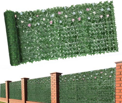 Efeu Sichtschutzzaun | 1x3 M Kunsthecken-Paneelen,Realistischer Atmungsaktiver UV-Schutzzaun Für Hochzeitsdeko Balkon Haustierbereich Klassenzimmer Garten