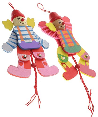 ERINGOGO 2-Teilige Schnur Marionettenspielzeug Marionettenpuppe Lustiges Lustige interaktive Puppenspielzeuge Kleinkindspielzeug Clown-Puppen Marinette-Puppe