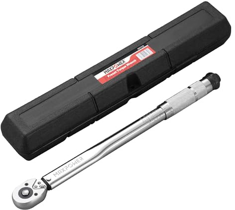 MAXPOWER Clé dynamométrique chromée 3/8 - Plage de couple 7-112 Nm, précision ±3 %