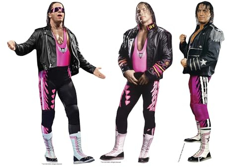 SC4586 WWE Bret Hart Three Shelf Top Cardboard Cut Outs Height 31cm - Ideal for WWE Theme, Parties, Birthdays & Fans, Room Decorations & Events