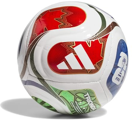 adidas Unisex-Erwachsene World Cup Mini+ Fußball, Weiß/Team Königsblau/Solarblau/Power Rot, Größe 1.5 Kinder