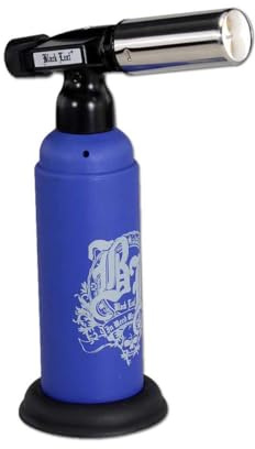 bong- discount.de Black Leaf Torch Elektronisches Feuerzeug - Doppel Jet Flame, 1300°C, nachfüllbar - blau